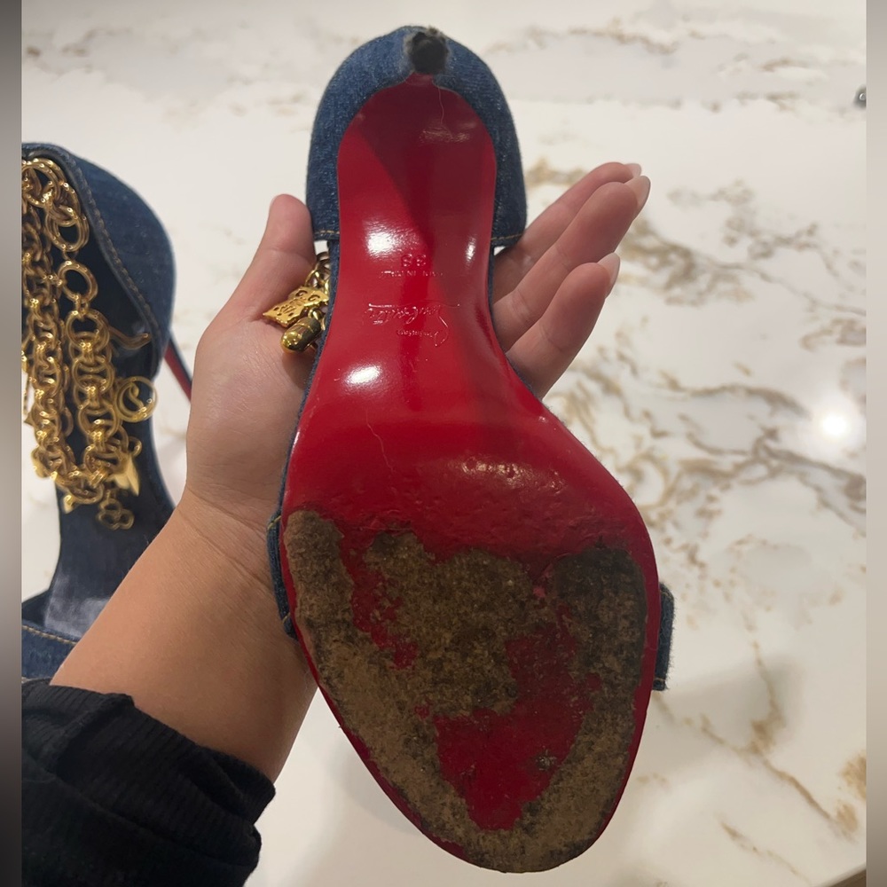 Christian Louboutin denim stilettos - Picture 3 of 6